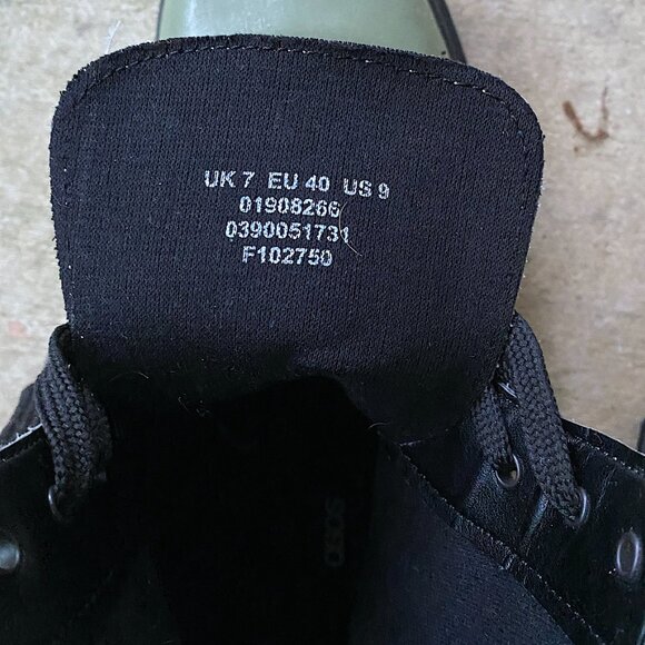 ASOS DESIGN Adventure Green Patent Chunky Lace Up Boots with Lug Sole - Picture 6 of 9